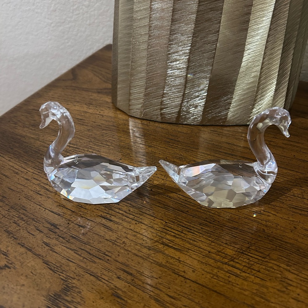 Swarovski Crystal Swan Figurines
